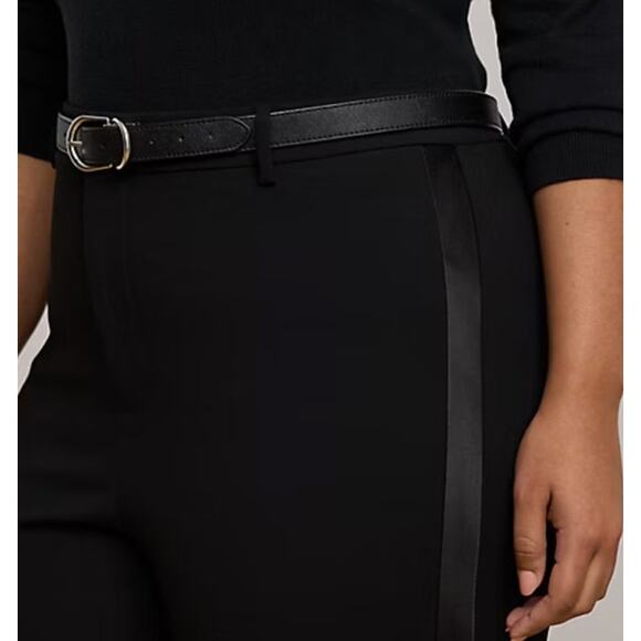 Ralph Lauren Satin Trim Double Faced Crepe Pant Womens Sz 18W - Picture 3 of 9